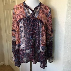 Knox Rose sheer blouse M
